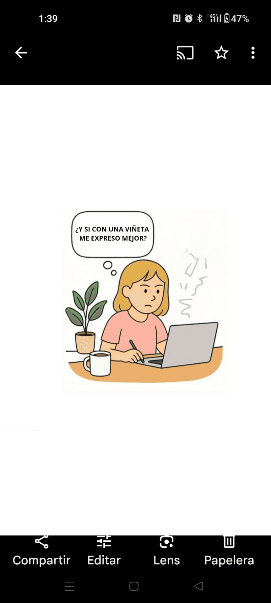 Ilustración de estilo cómic con humor y mensajes sobre la vida en ventas creada por Erica